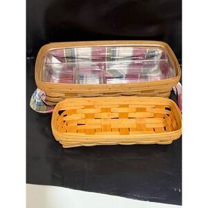 Longaberger Baskets Handwoven Dresden Ohio USA Small Bread Basket 2003